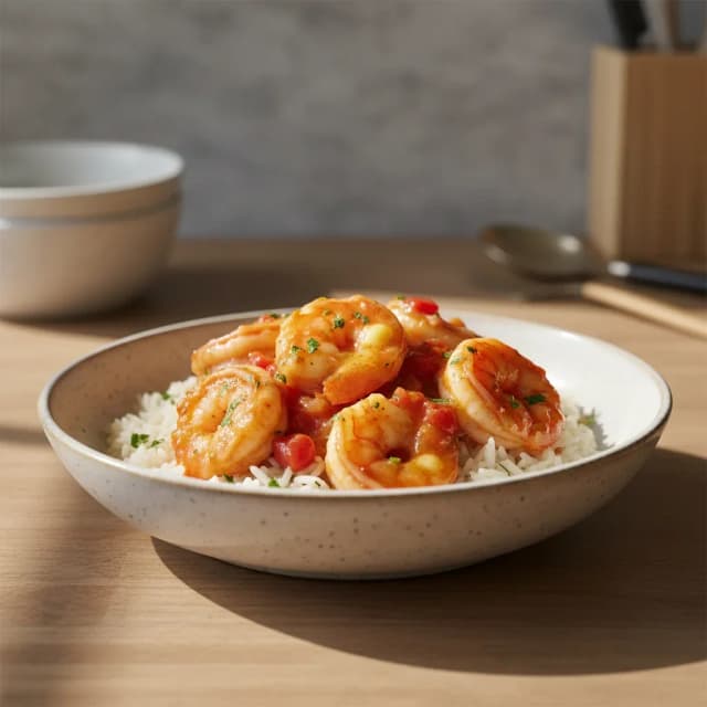 butter poached shrimp rice