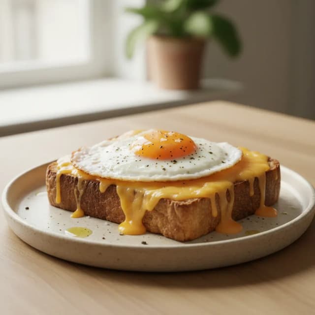 egg toast with butter and cheese