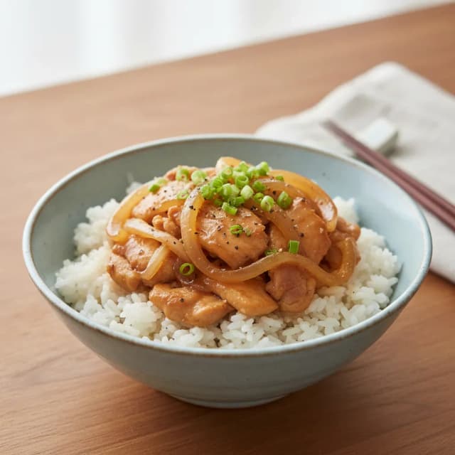 gyudon style chicken bowl