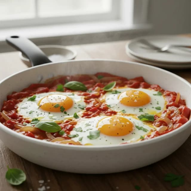 tomato onion egg skillet